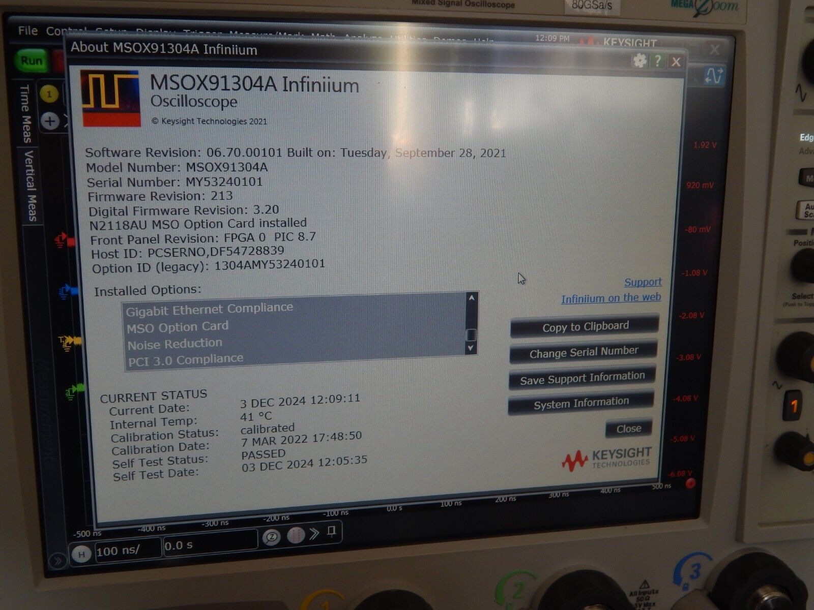 Keysight Infiniium MSOX92504A 25GHz Mixed Signal Oscilloscope Z540 cal 12/2024 Keysight Infiniium MSOX92504A 25GHz Mixed Signal Oscilloscope Z540 cal 12/2024